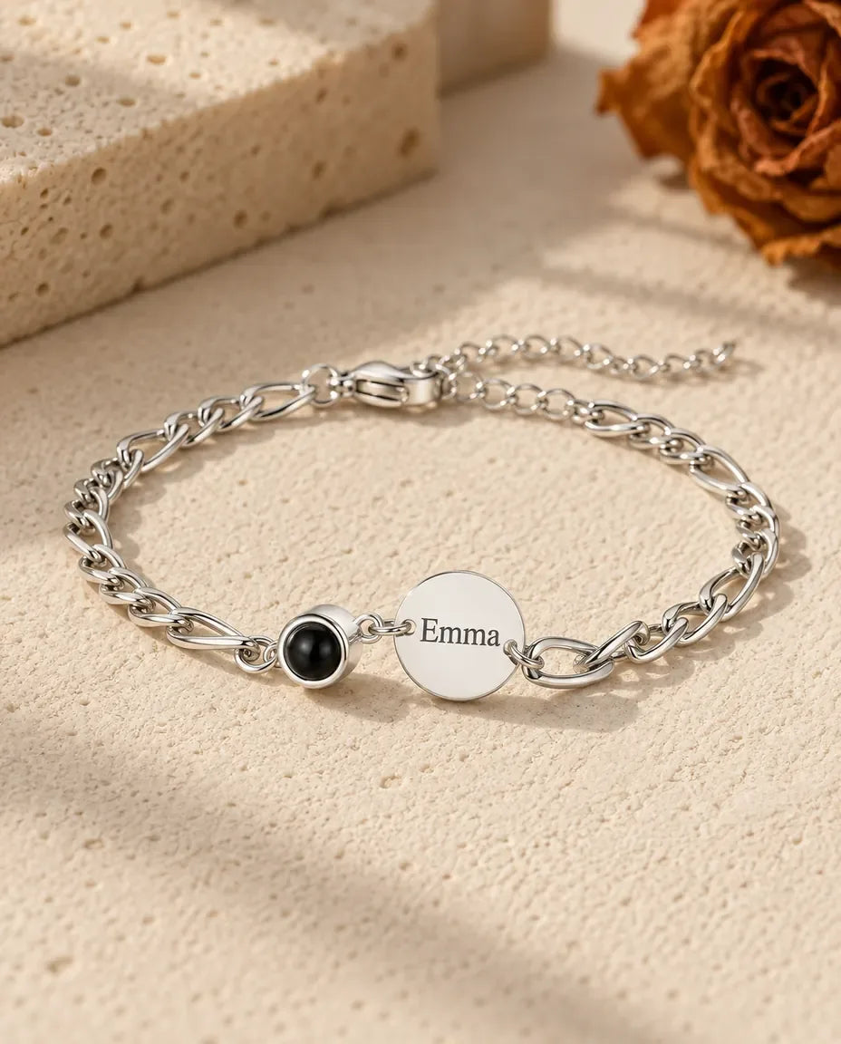 Armband mit Gravur - Vorderansicht in Silber