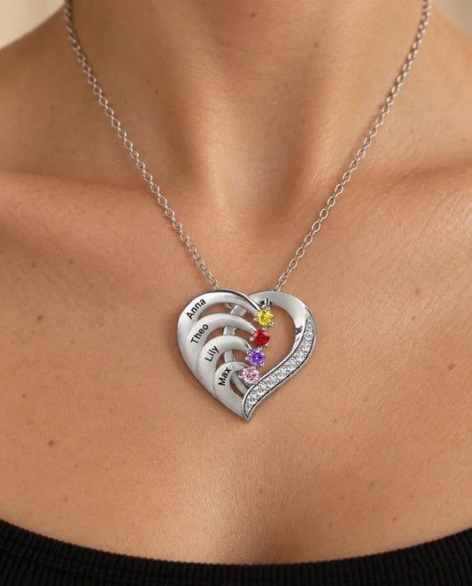Geburtsstein Kette - von einem Model getragen