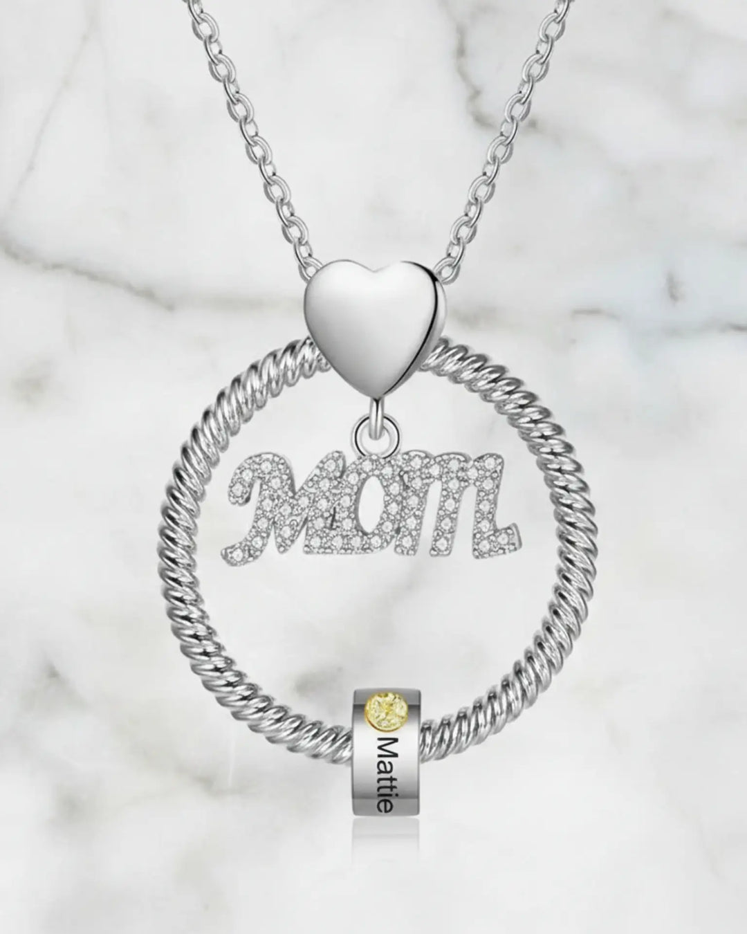 Kette mit Gravur für Mama – 1 bis 5 Namen & Geburtssteine, Gold, Roségold, Silber, Geschenk zum Muttertag