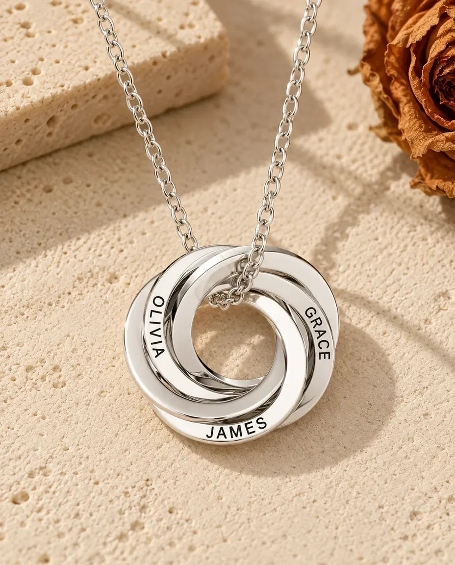 Kette mit Gravur - Vorderansicht in Silber