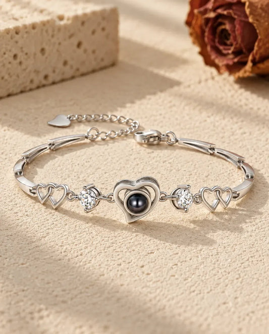 Armband mit Bild im Stein - Vorderansicht in Silber