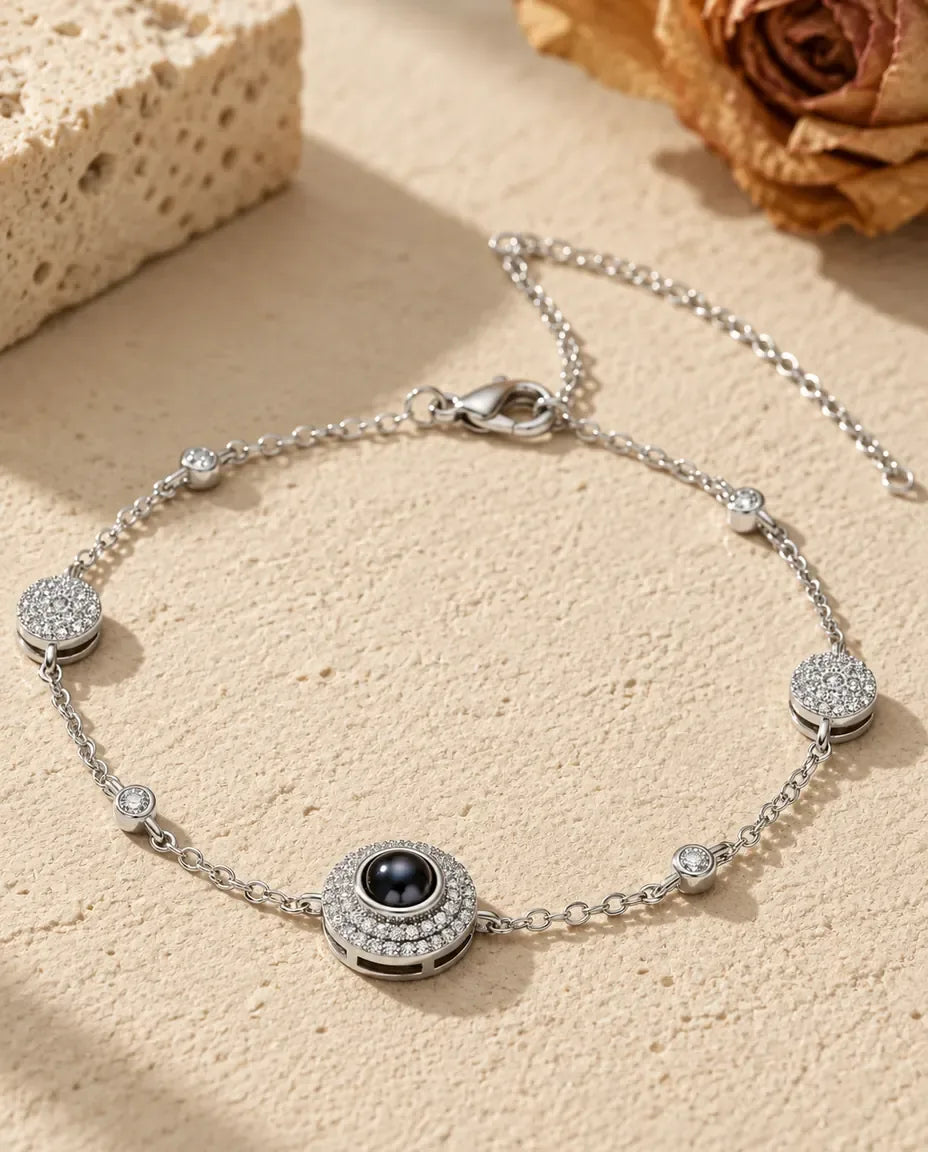 Armband mit Bild - Vorderansicht in Silber