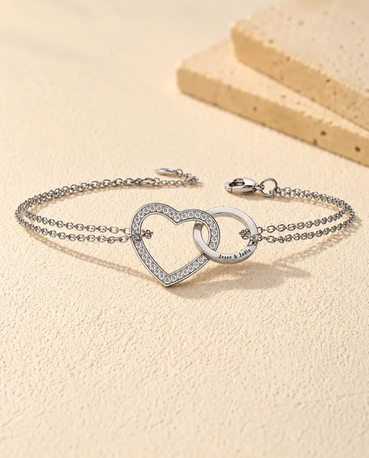 Armband mit Gravur - Vorderansicht in Silber