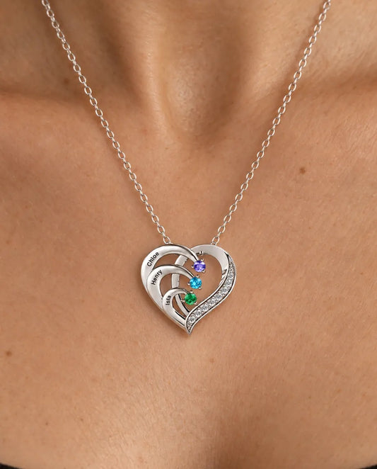 Geburtsstein Kette - von einem Model getragen