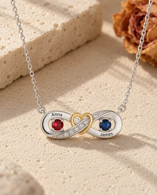 Infinity Kette mit Gravur - flach liegend