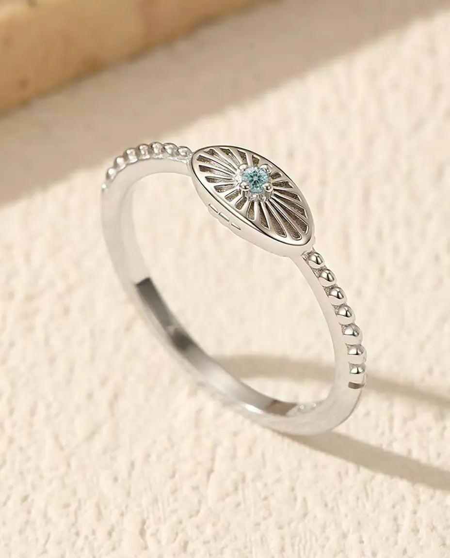 Ring mit Sonnenstrahl-Oval – meergrüner Moissanit auf perlbesetzter Schiene, 925 Sterlingsilber, Grössen 5-9