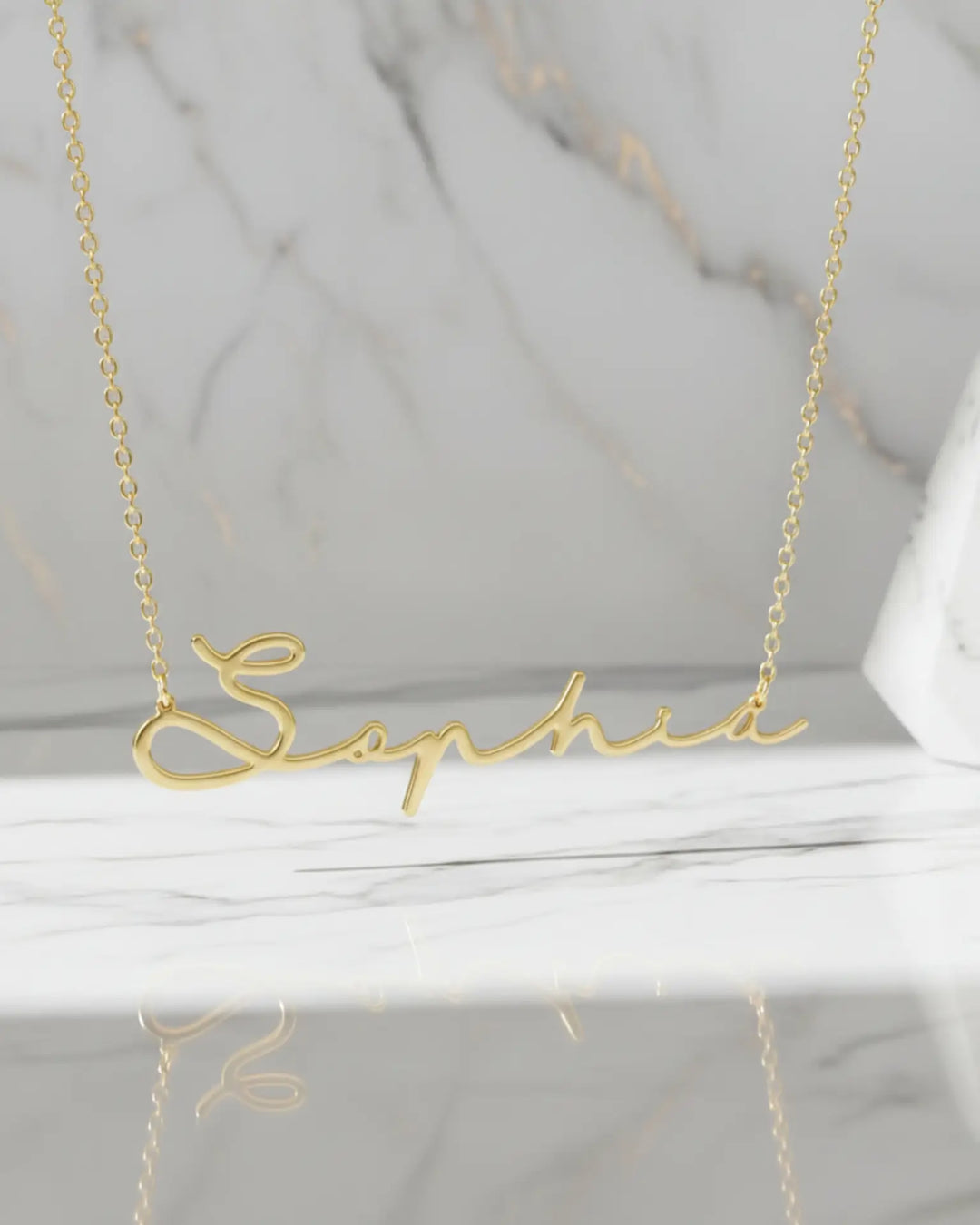 Namenskette in Schreibschrift – Sterlingsilber, personalisiert mit Wunschname, Geschenk für Sie, Mama, zum Geburtstag oder Jahrestag