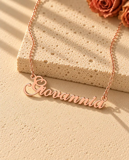 Namenskette mit Wunschname aus 925 Sterlingsilber - in Roségold
