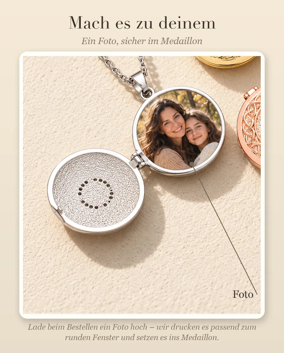 Anleitung zur Personalisierung: So kommt dein Foto ins Medaillon mit keltischer Knoten